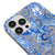iPhone 12 Pro Max Blaue Motive Hülle - Farbiges Silikon - Grau