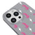 iPhone 14 Pro Rosa Leopard Hülle - Farbiges Silikon - Grau