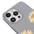 iPhone 14 Pro Sonnenblumen Hülle - Farbiges Silikon - Grau