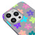 iPhone 13 Pro Bunte Blumen Hülle - Farbiges Silikon - Grau