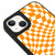 iPhone 14 Plus Orange Kariert Hülle - Glossy - Ohne Popsocket