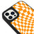 iPhone 14 Pro Orange Kariert Hülle - Glossy - Ohne Popsocket