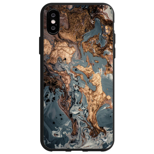 iPhone XS Max Gold Gemusterter Marmor Hülle