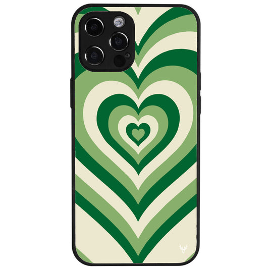 iPhone 12 Pro Grünes Vintage Herz Hülle