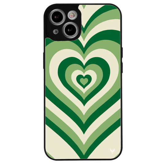 iPhone 13 Grünes Vintage Herz Hülle