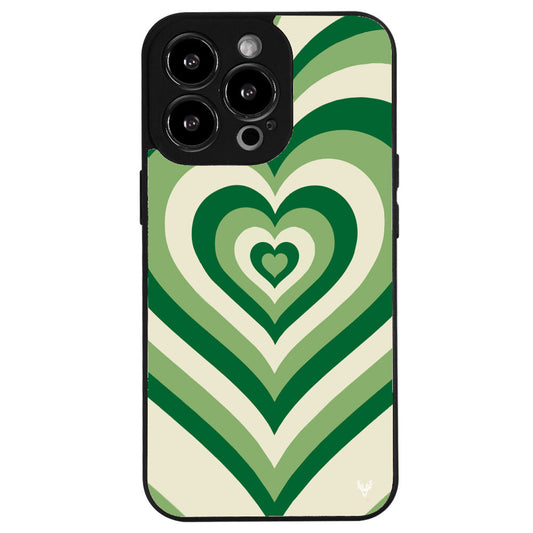 iPhone 13 Pro Grünes Vintage Herz Hülle