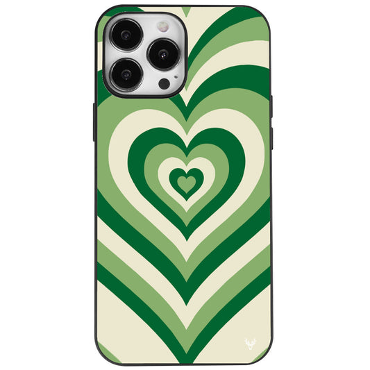 iPhone 14 Pro Grünes Vintage Herz Hülle
