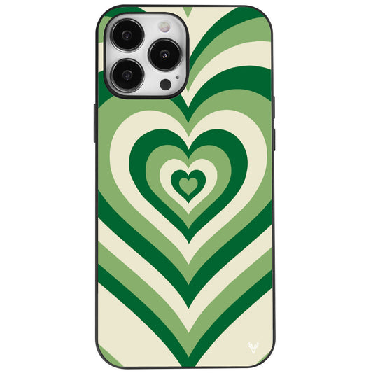 iPhone 15 Pro Grünes Vintage Herz Hülle