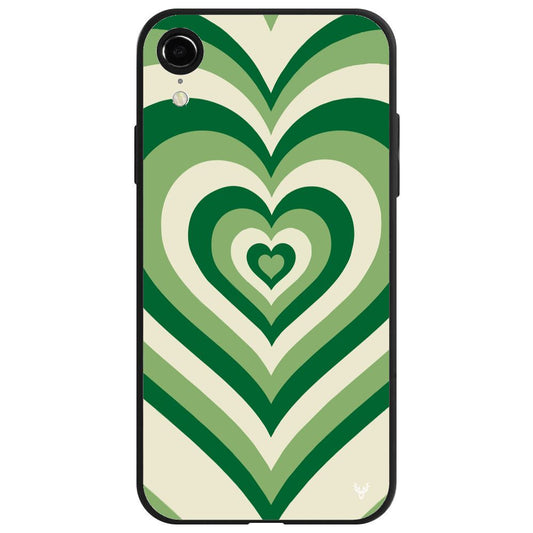iPhone XR Grünes Vintage Herz Hülle